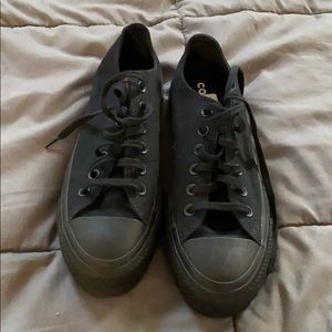 All black platform converse